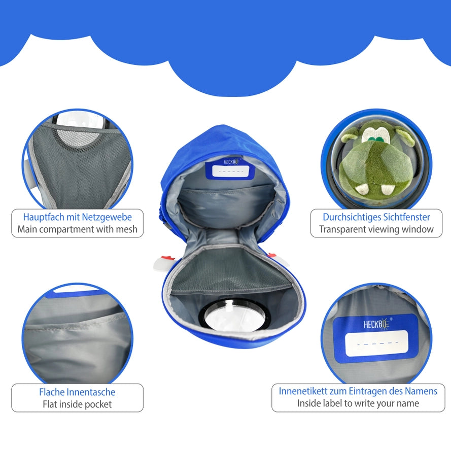 Kinder Rucksack Rakete mit Sichtfenster