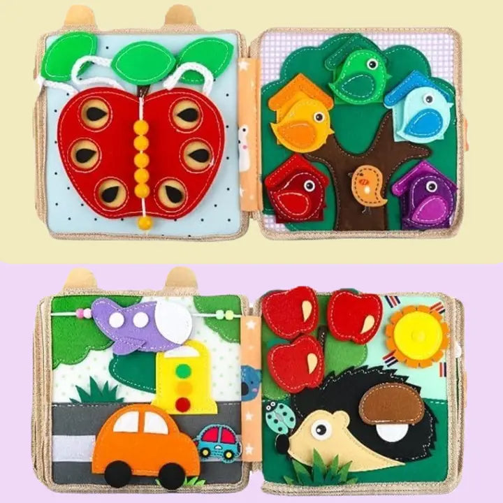 Montessori Beschäftigungsbrett Buch Giraffe