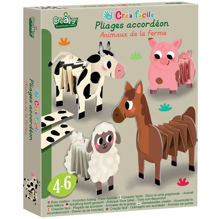 Erstellen Sie einfache „Farmtiere“ -Akkordeon-Falten