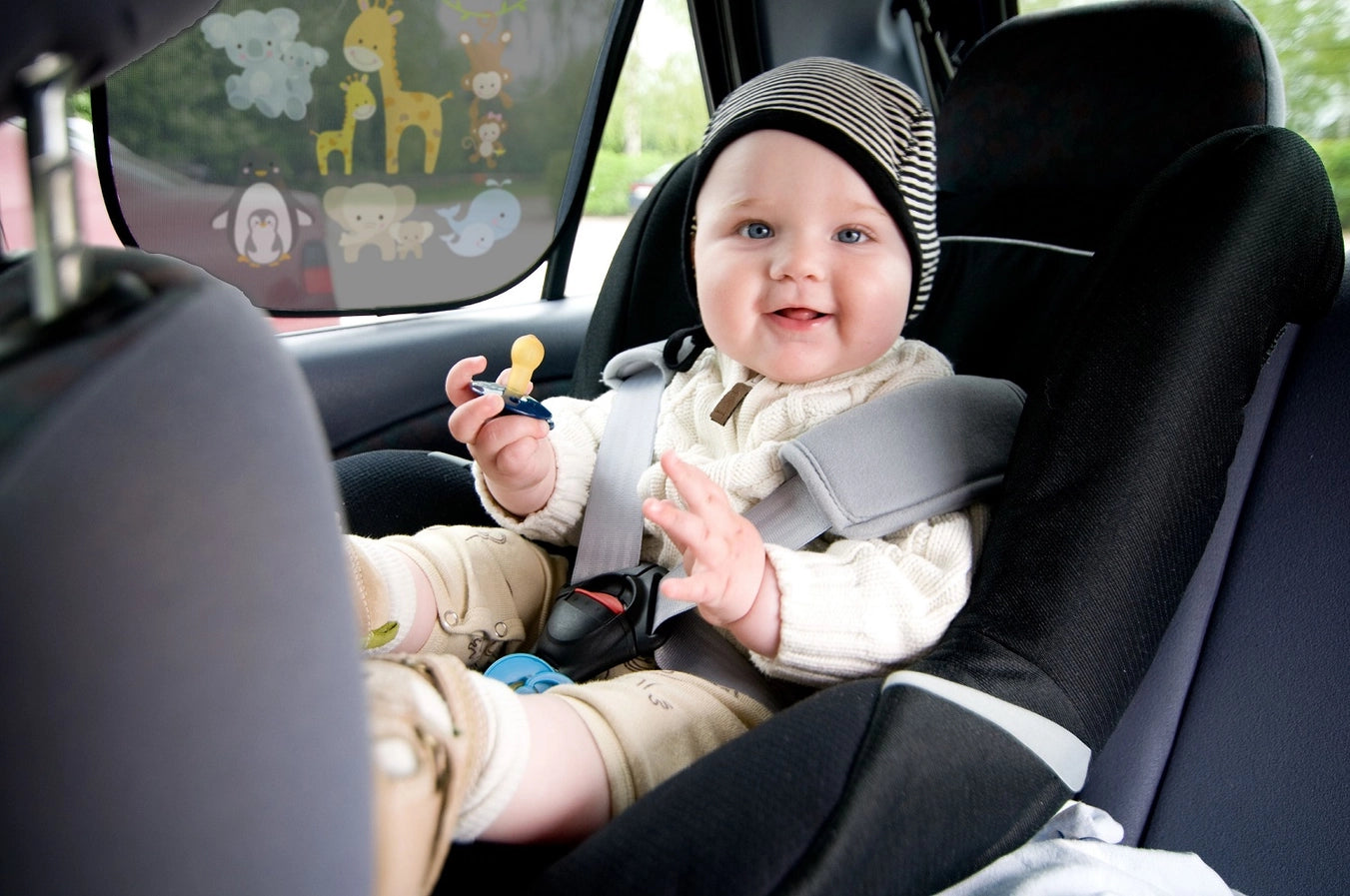 Auto Sonnenblende Baby Tiere mit Mama