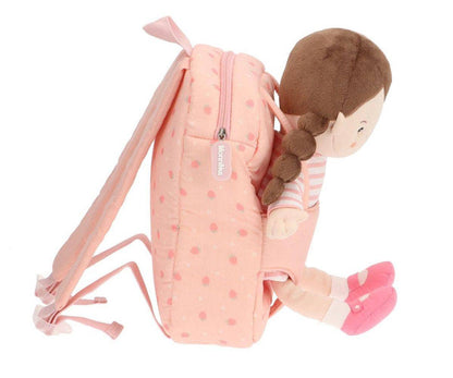Rucksack für Puppen Erdbeeren Rosa