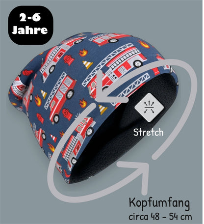 360° Reflektor Mütze & Schal- Feuerwehr - Vlies innen