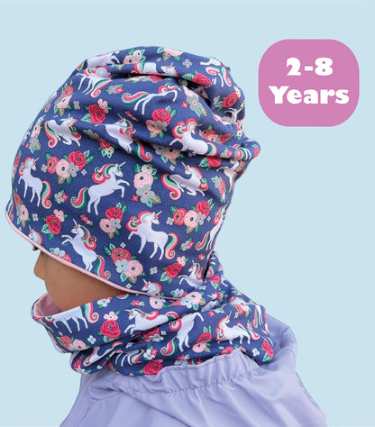 360° Reflektor Mütze & Schal – Einhorn - Jersey innen