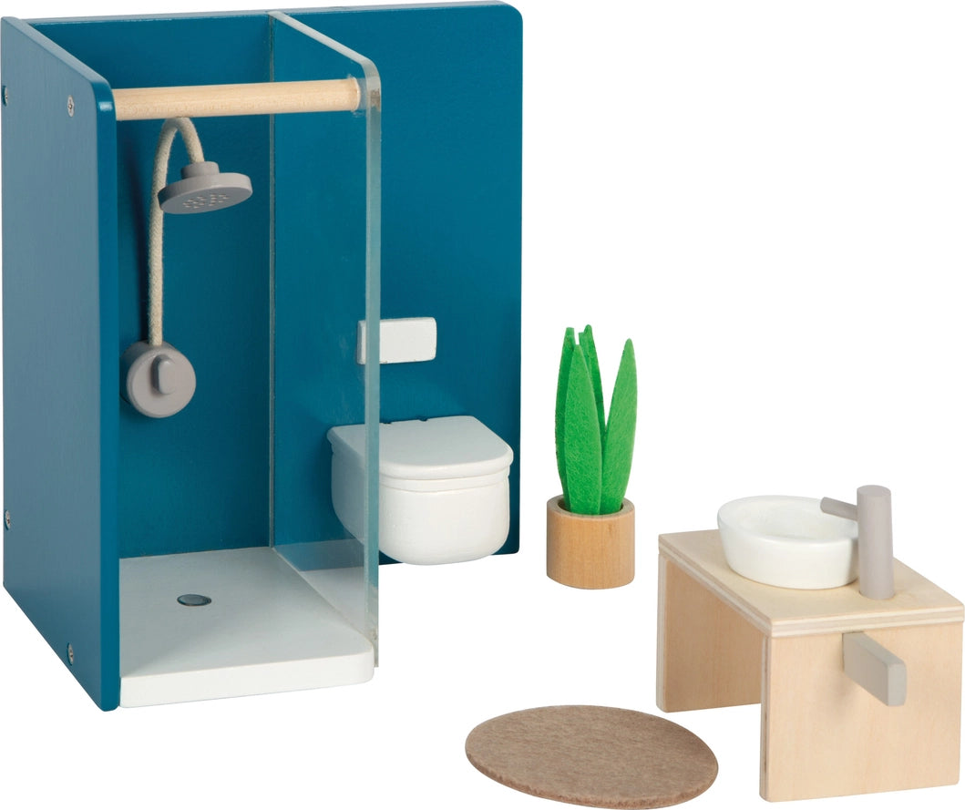 Puppenhaus Natur mit Möbeln| Puppenzubehör | Holz