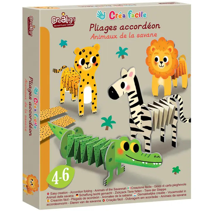 Erstellen Sie einfach, faltbare Akkordeon-Tiere „Savannah Animals
