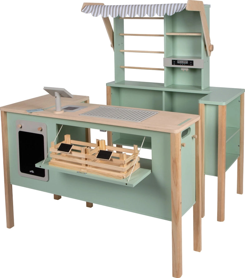 Kaufladen und Kinderküche Salbeigrün „fresh“ | Küche | Holz