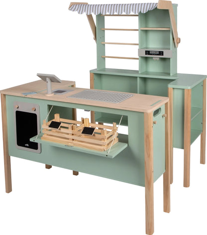 Kaufladen und Kinderküche Salbeigrün „fresh“ | Küche | Holz