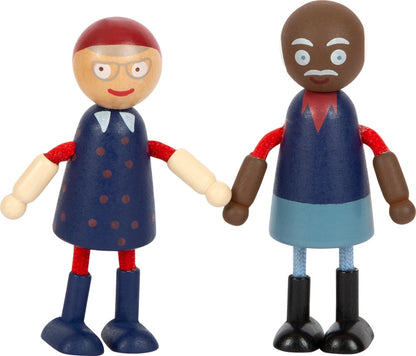 Biegepuppen-Familie Mit Rollstuhl | Puppen | Holz