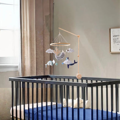 Handgefertigtes Baby-Mobile Ozean & Wale | Filz & Holz