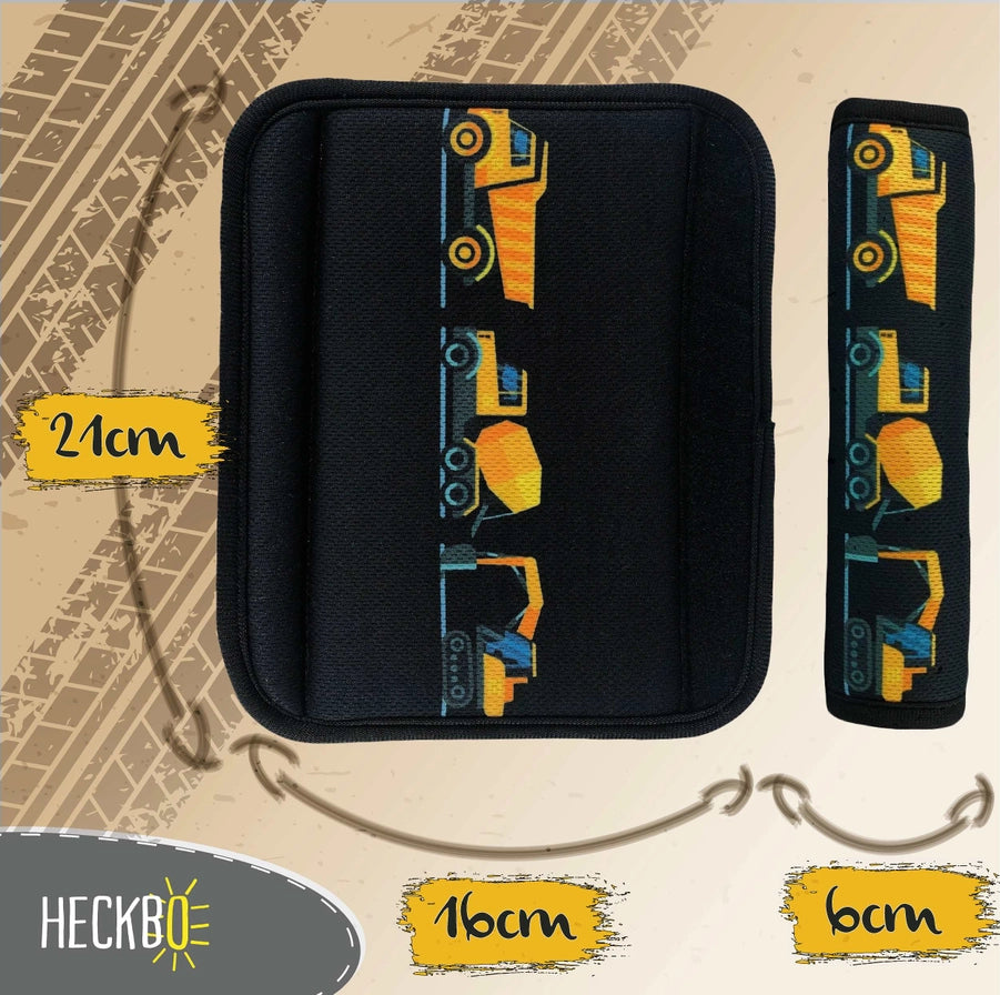 2x Baufahrzeuge Bagger Kinder Auto Gurtpolster Gurtschutz