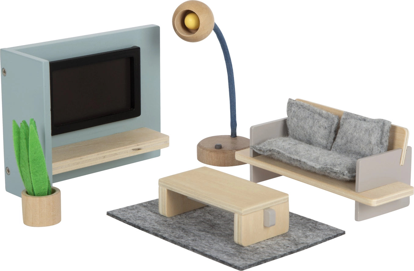 Puppenhausmöbel Wohnzimmer| Puppenzubehör | Holz
