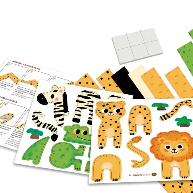 Erstellen Sie einfach, faltbare Akkordeon-Tiere „Savannah Animals