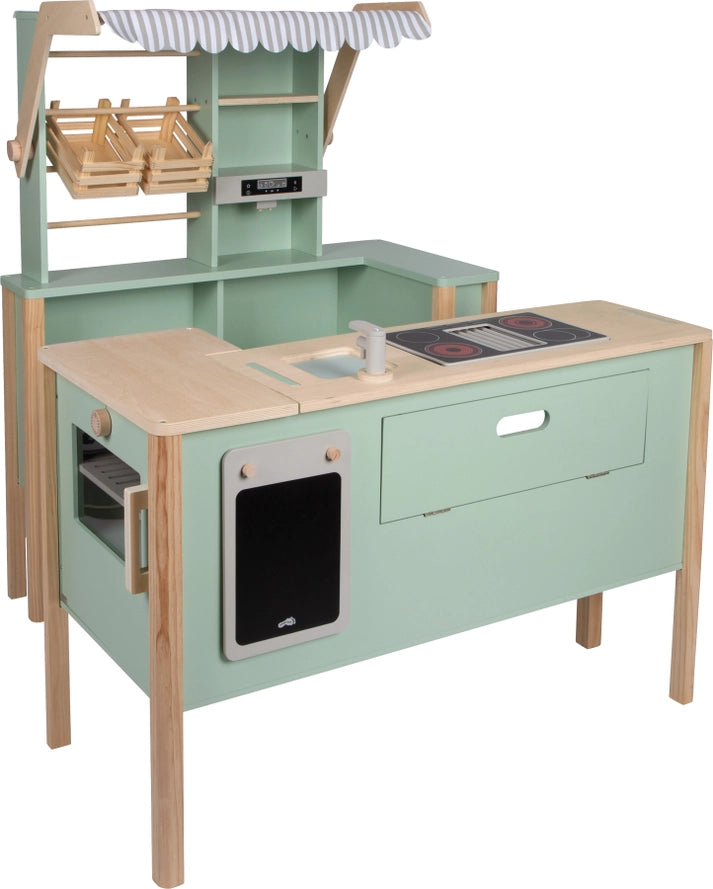 Kaufladen und Kinderküche Salbeigrün „fresh“ | Küche | Holz