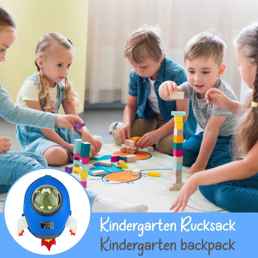 Kinder Rucksack Rakete mit Sichtfenster