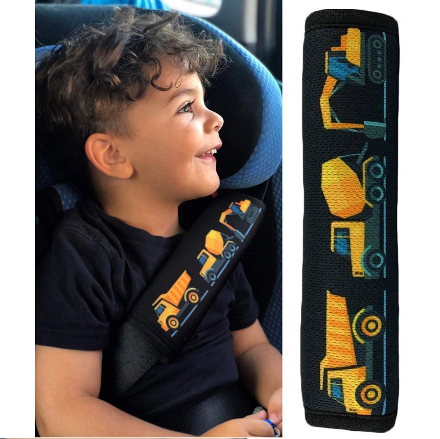 2x Baufahrzeuge Bagger Kinder Auto Gurtpolster Gurtschutz