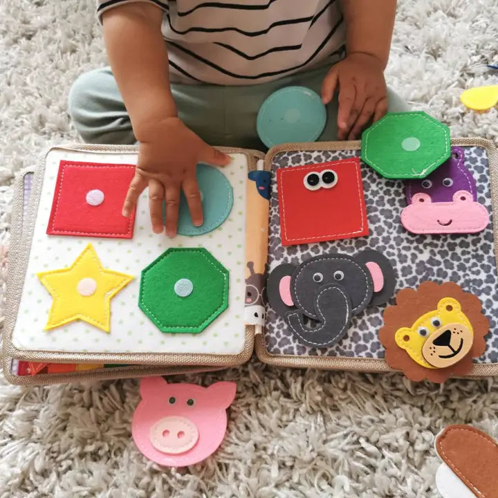 Montessori Beschäftigungsbrett Buch Giraffe