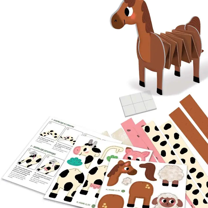 Erstellen Sie einfache „Farmtiere“ -Akkordeon-Falten