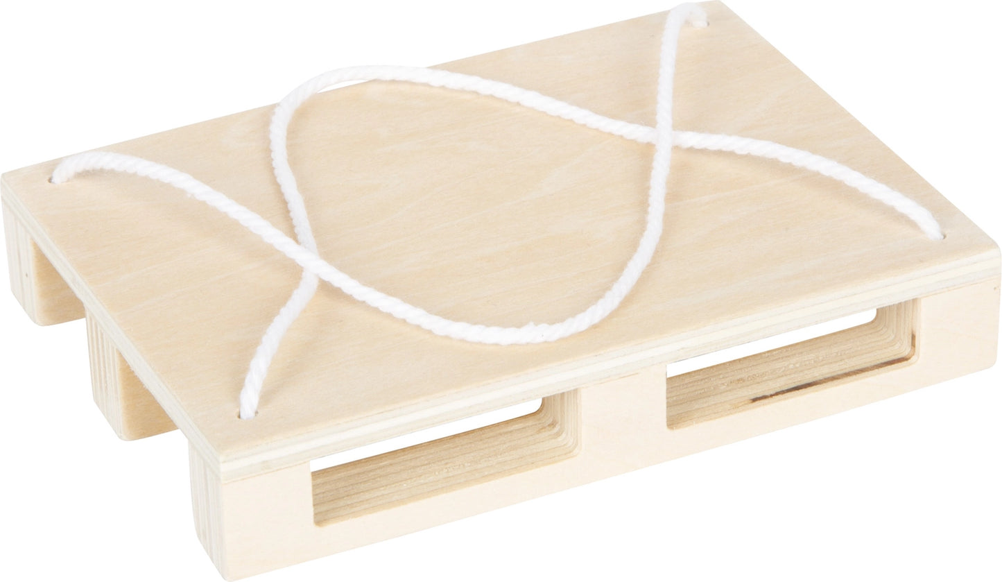 Kranwagen mit Palette| Fahrzeuge | Holzspielzeug