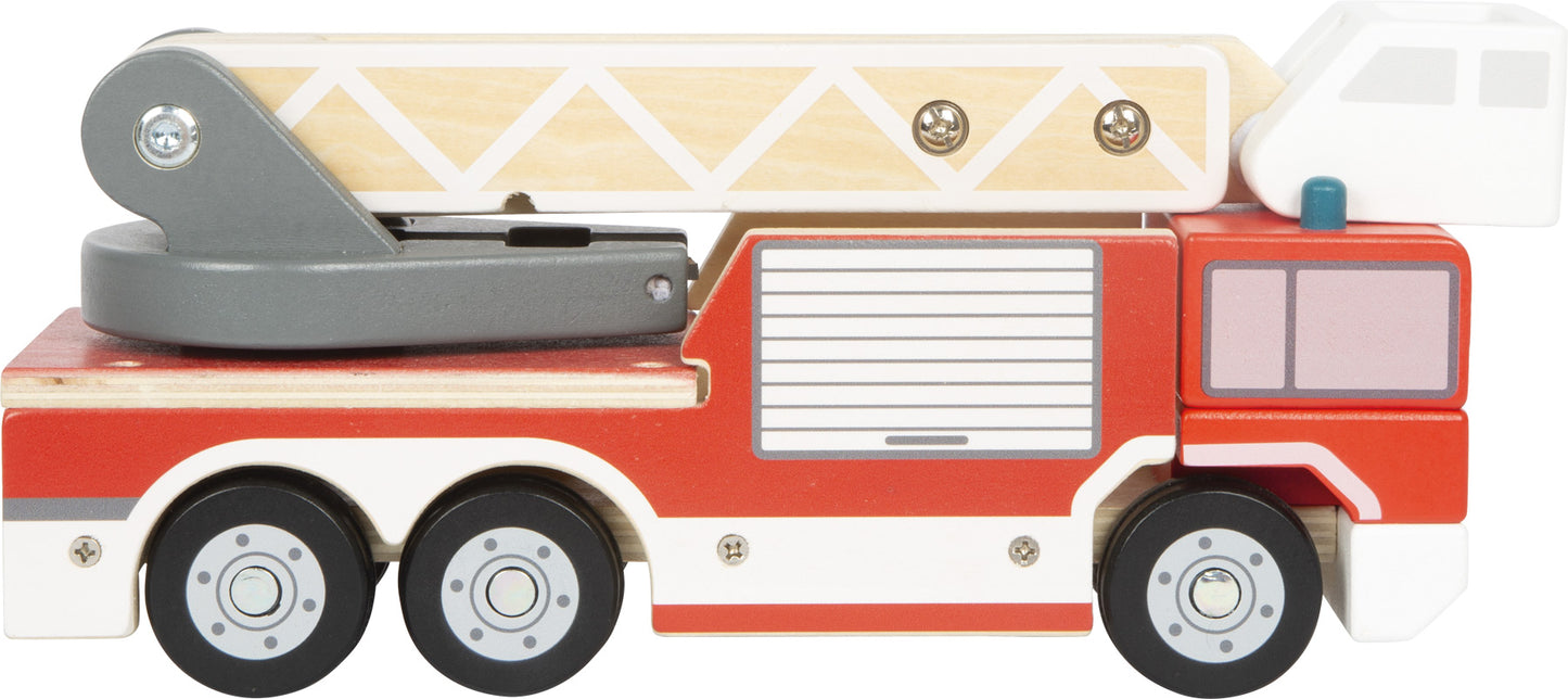 Feuerwehr mit Drehleiter | Fahrzeuge | Holzspielzeug