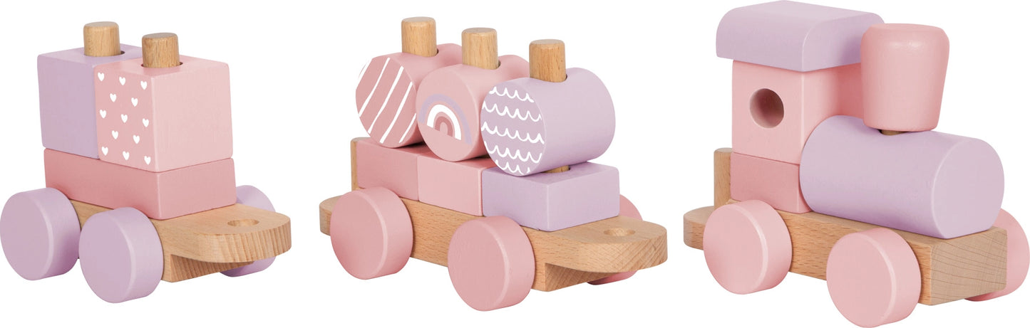 Holzzug rosa | Schiebespielzeug | Holzspielzeug