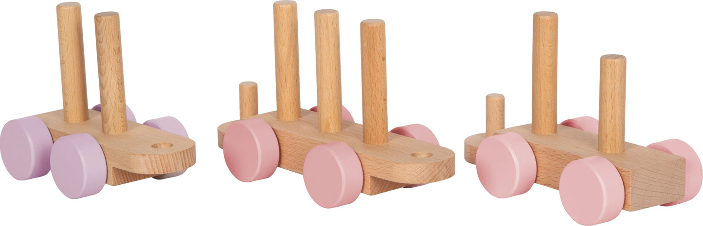 Holzzug rosa | Schiebespielzeug | Holzspielzeug