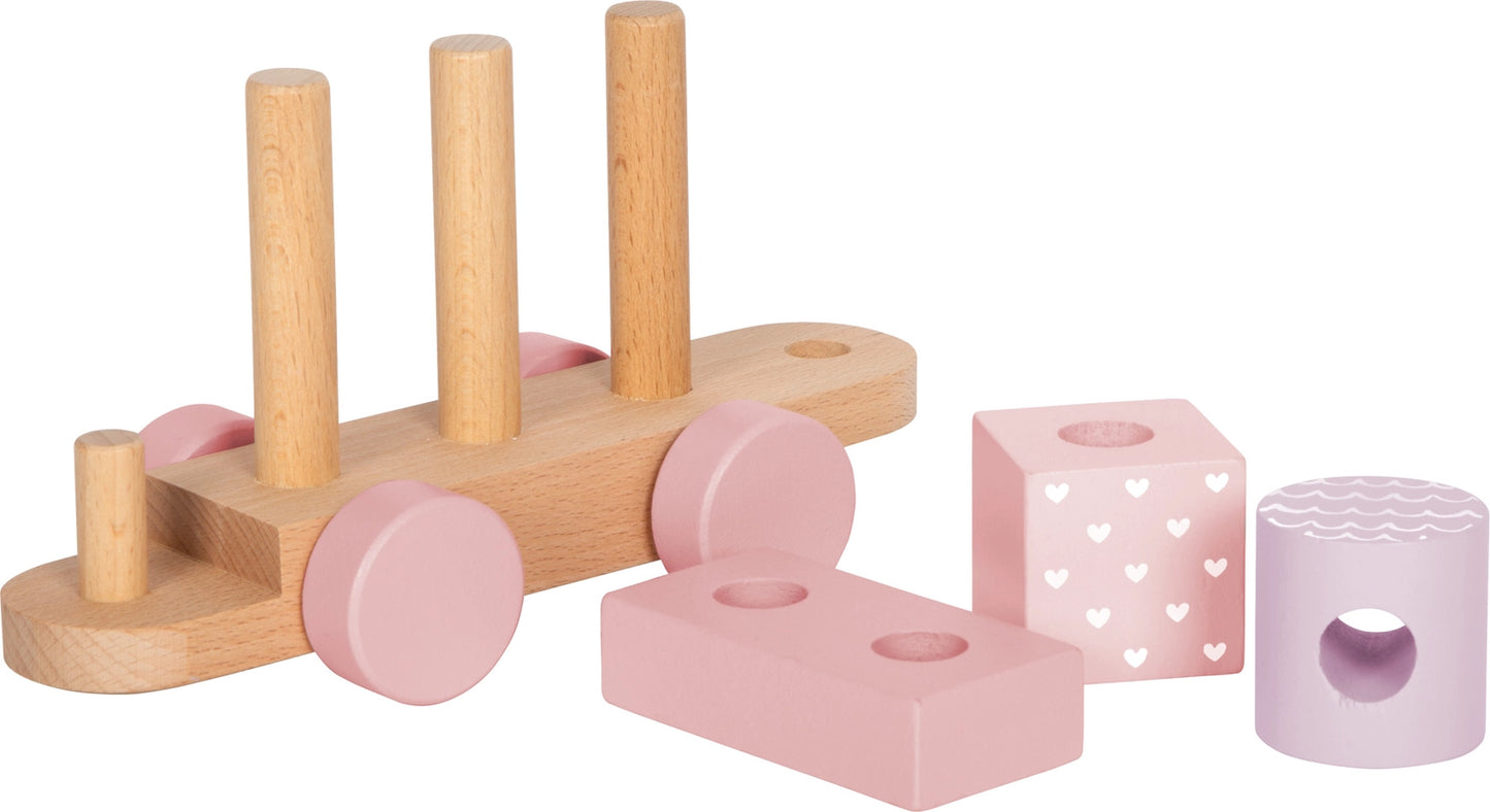 Holzzug rosa | Schiebespielzeug | Holzspielzeug