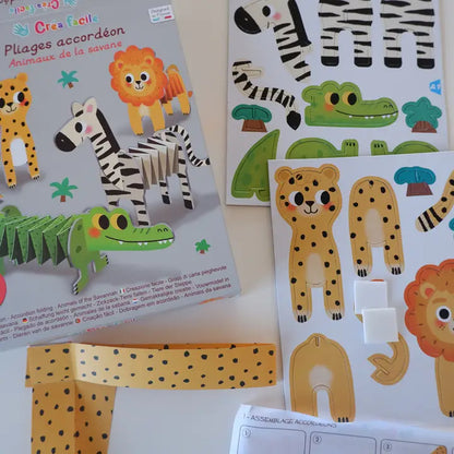 Erstellen Sie einfach, faltbare Akkordeon-Tiere „Savannah Animals