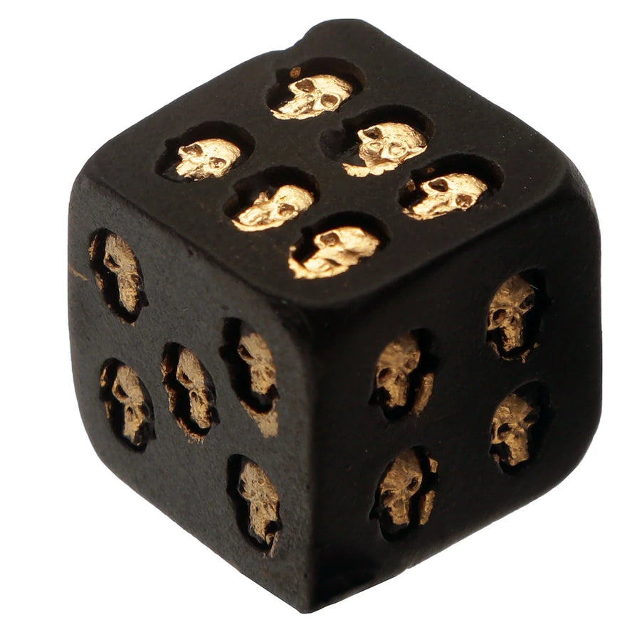 🎲💀 Totenkopf Würfel – 2er Set (schwarz/gold) 💀🎲