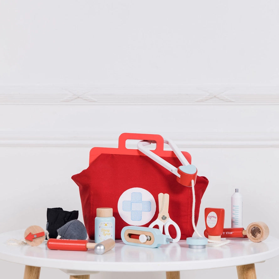 Doktor Tasche TV292 / / Vintage Doctor Roleplay Wooden Kit