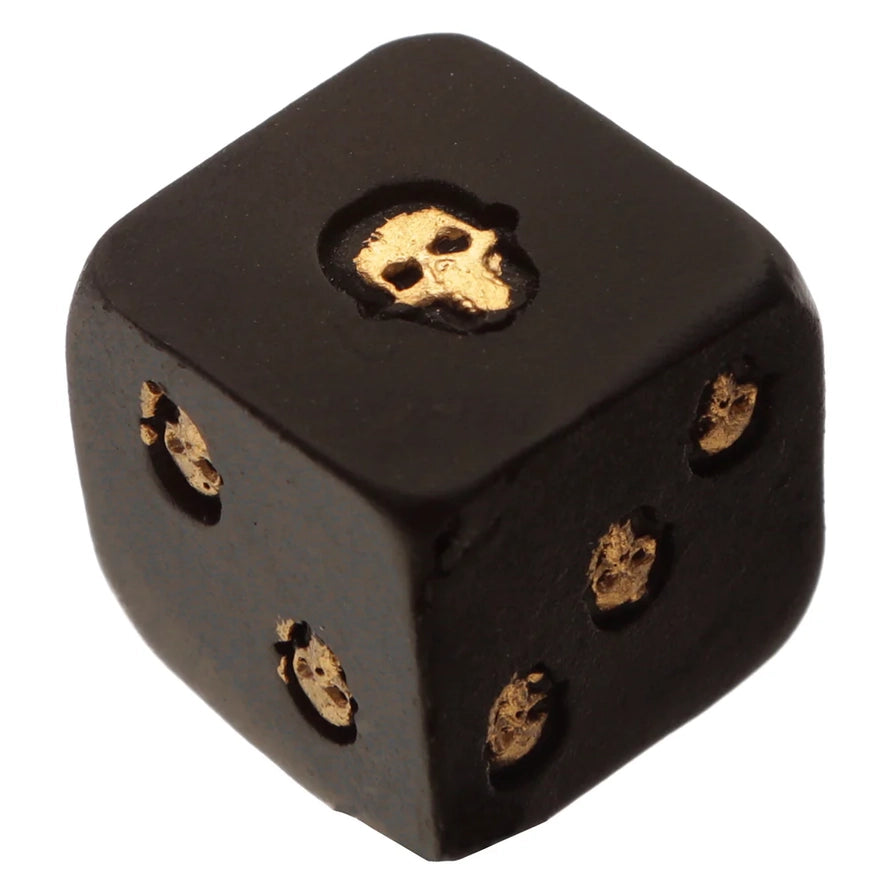🎲💀 Totenkopf Würfel – 2er Set (schwarz/gold) 💀🎲