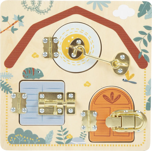 Motorikbrett Schloss und Riegel „Safari“| Motorikspielzeug