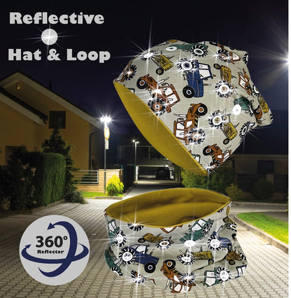 360° Reflektor Beanie & Loop – Traktor - Jersey innen