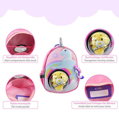 Kinder Rucksack Einhorn mit Sichtfenster