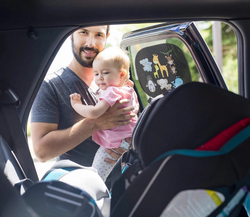 Auto Sonnenblende Baby Tiere mit Mama
