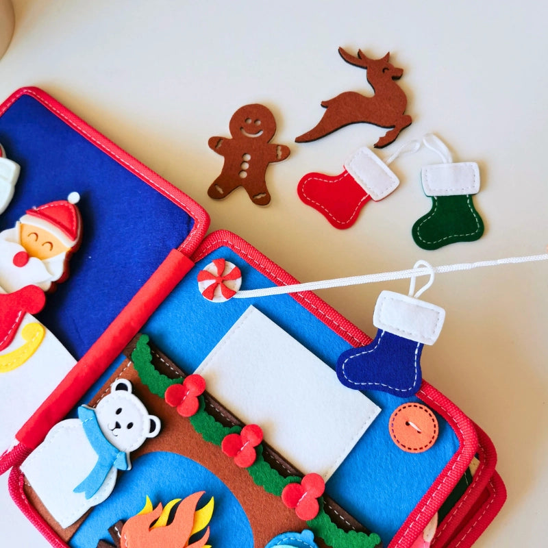 Montessori Beschäftigungsbrett-Buch Weihnachten