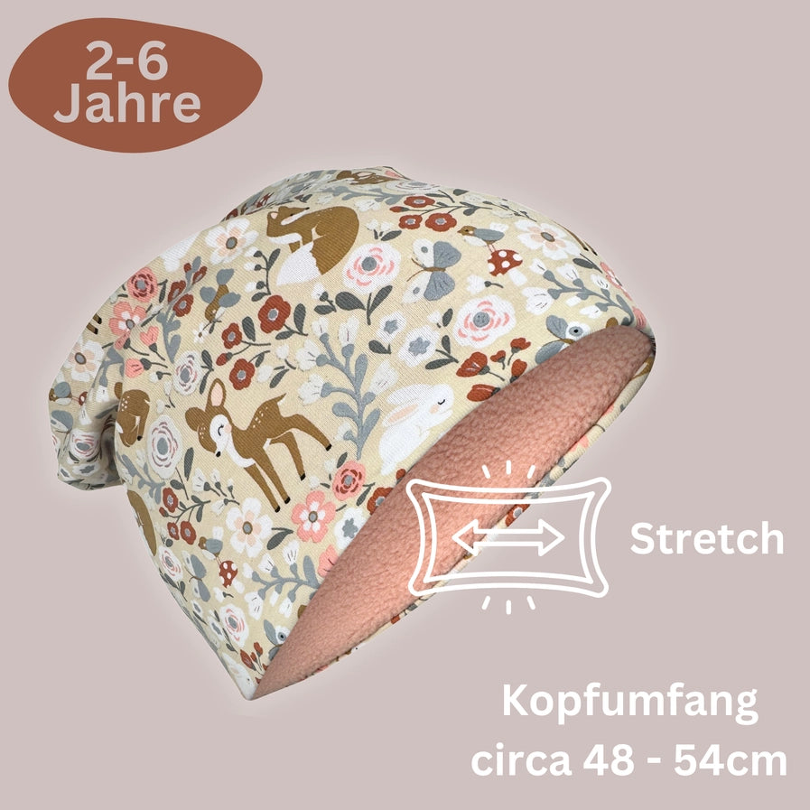 360° Reflektor Beanie & Loop – Waldtiere- Vlies innen