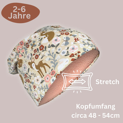 360° Reflektor Beanie & Loop – Waldtiere- Vlies innen