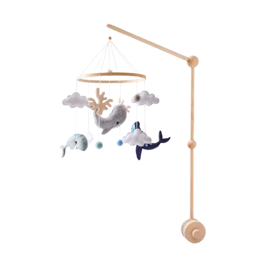 Handgefertigtes Baby-Mobile Ozean & Wale | Filz & Holz