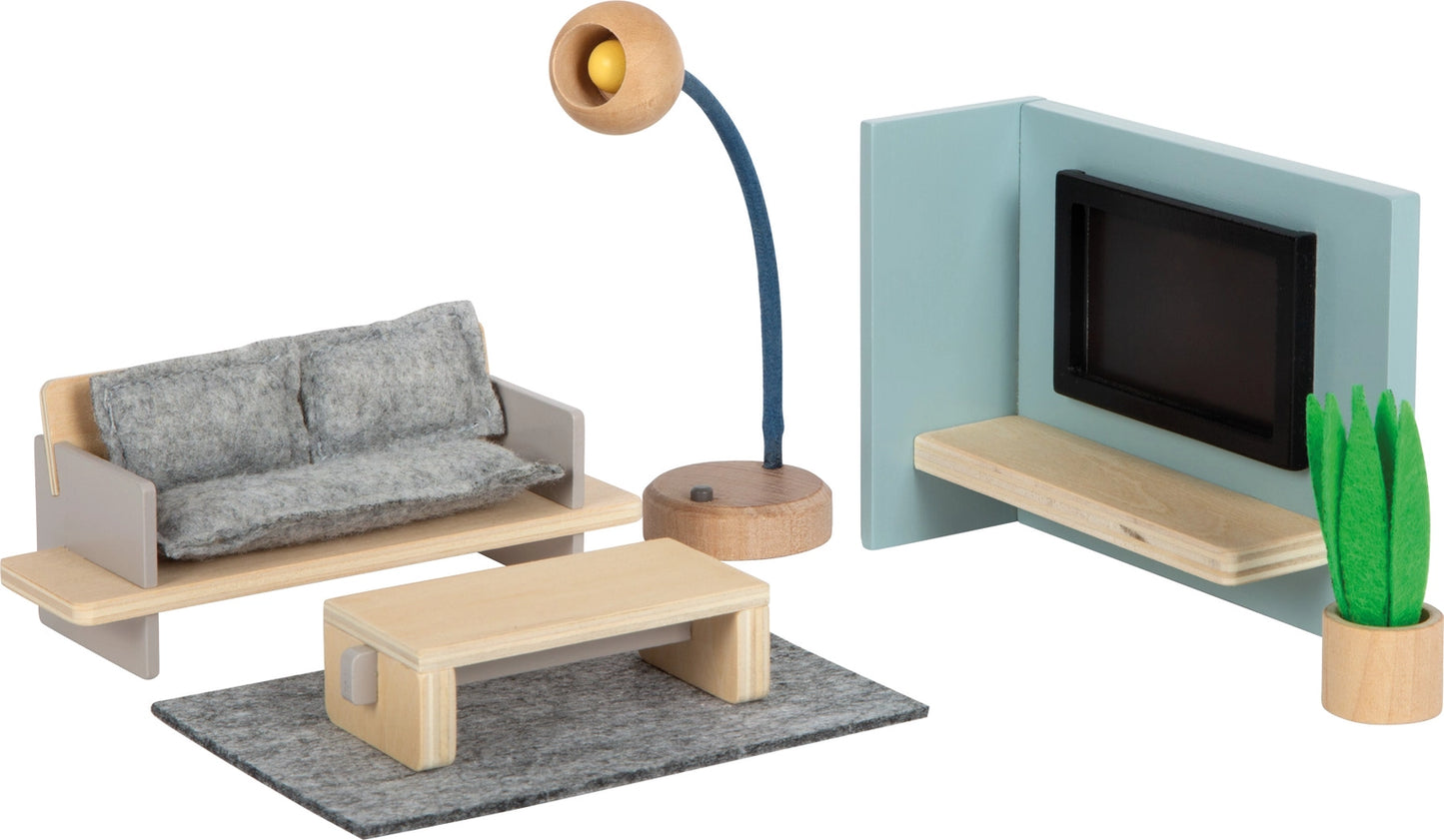 Puppenhausmöbel Wohnzimmer| Puppenzubehör | Holz