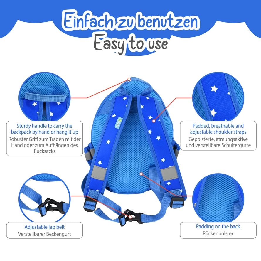 Kinder Rucksack Rakete mit Sichtfenster