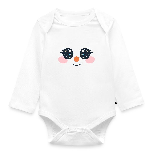 "Snowface" Baby Bio-Langarm-Body