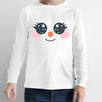 "Snowface" Kinder Premium Bio Langarmshirt