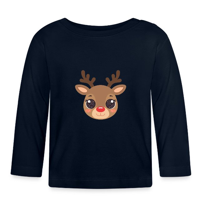 "süßes Rentier" Baby Bio-Langarmshirt