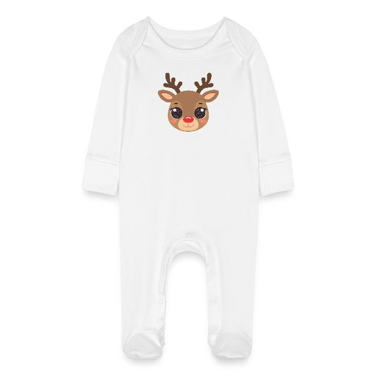 "süßes Rentier" Baby Bio-Schlafanzug mit Kratzhandschuhen